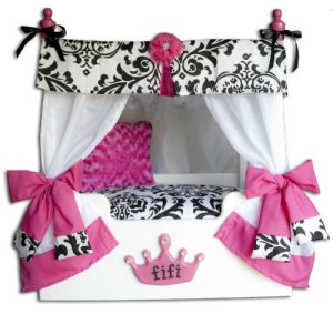 Pink "Bella" Canopy Dog or Cat Bed